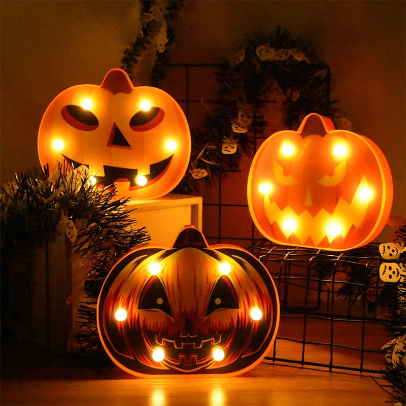 Lampe LED citrouille et fantôme, Halloween