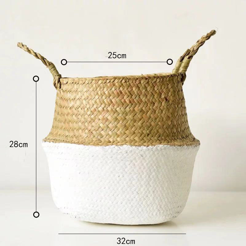 Panier en osier tressé, style scandinave
