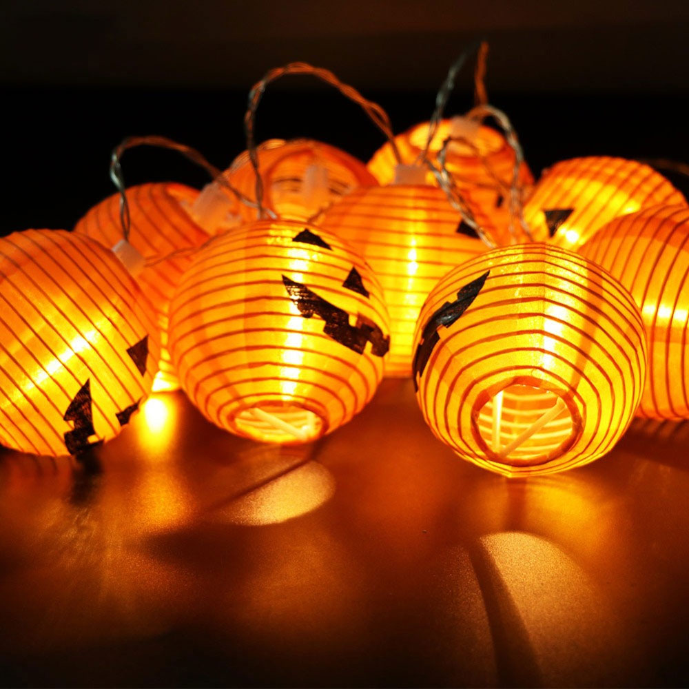 Guirlande lumineuse citrouilles 1,2m, Halloween