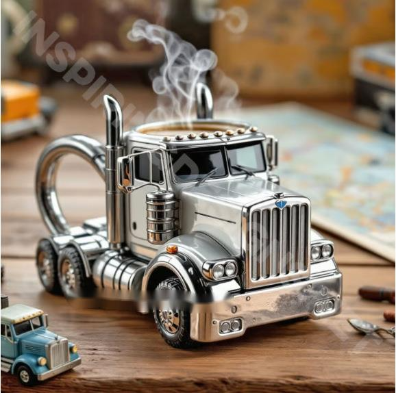 Mug motif camion semi-remorque, fait main