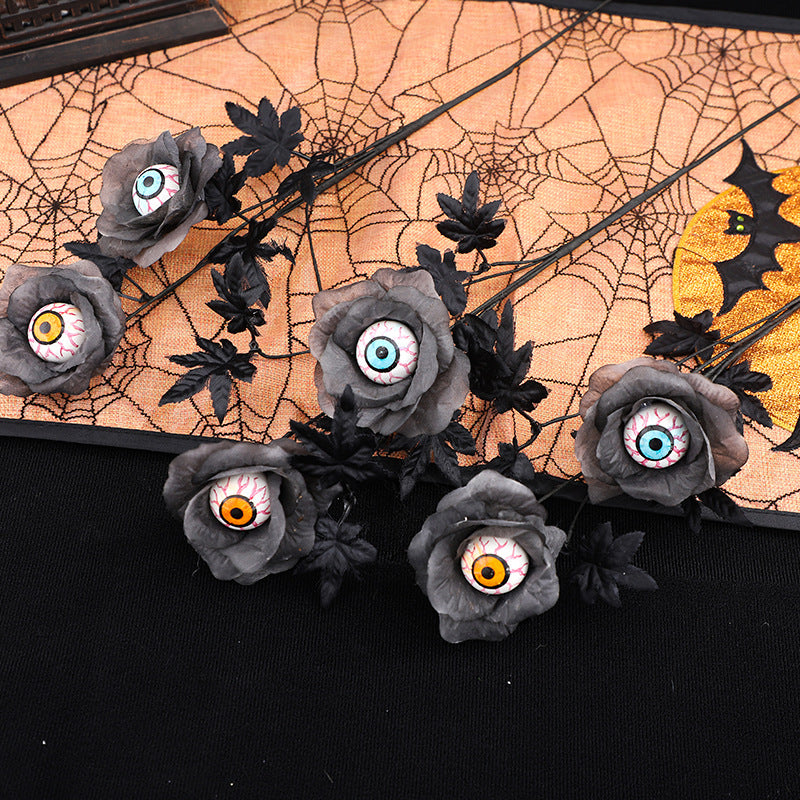 Bouquet globes oculaires et feuilles, Halloween