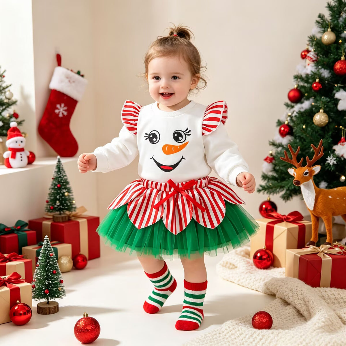 Ensemble de Noël fille, bonhomme de neige