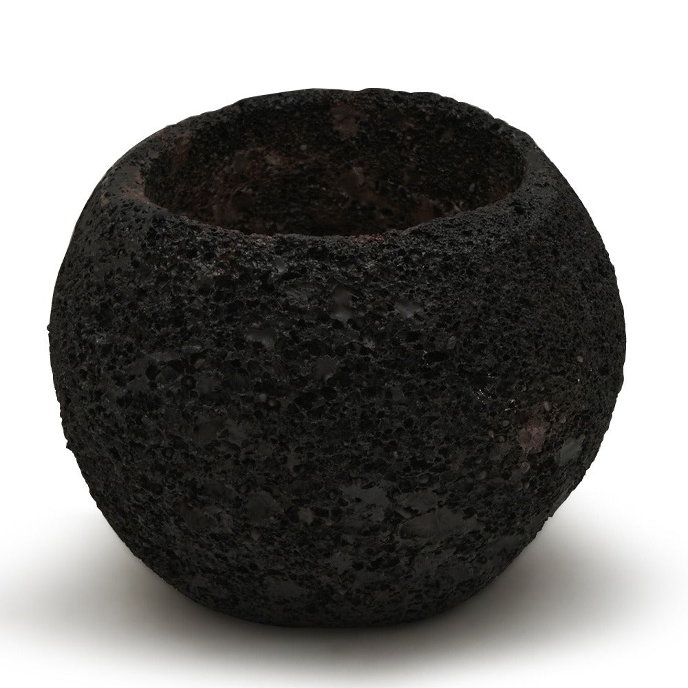 Pot décoratif pierre volcanique, style minimaliste