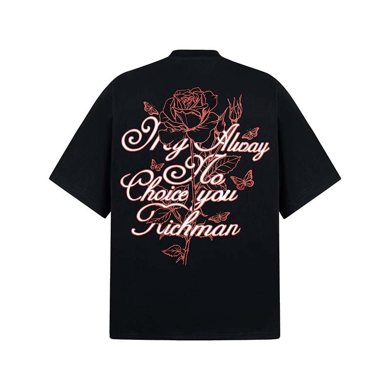 T-shirt imprimé fleurs, style rétro américain