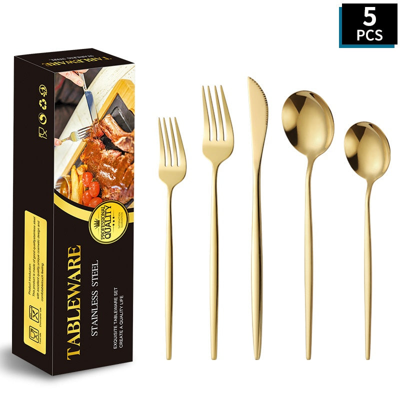 Set couverts inox doré, style portugais