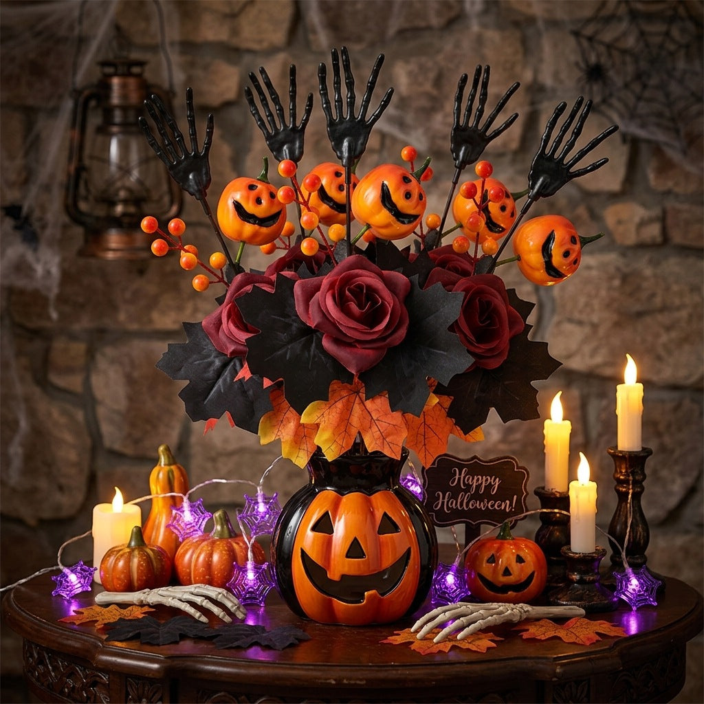 Bouquet citrouilles noires, Halloween