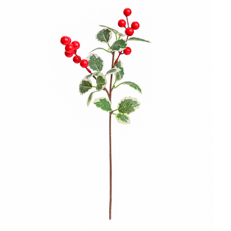 Baie rouge artificielle, tige déco de Noël