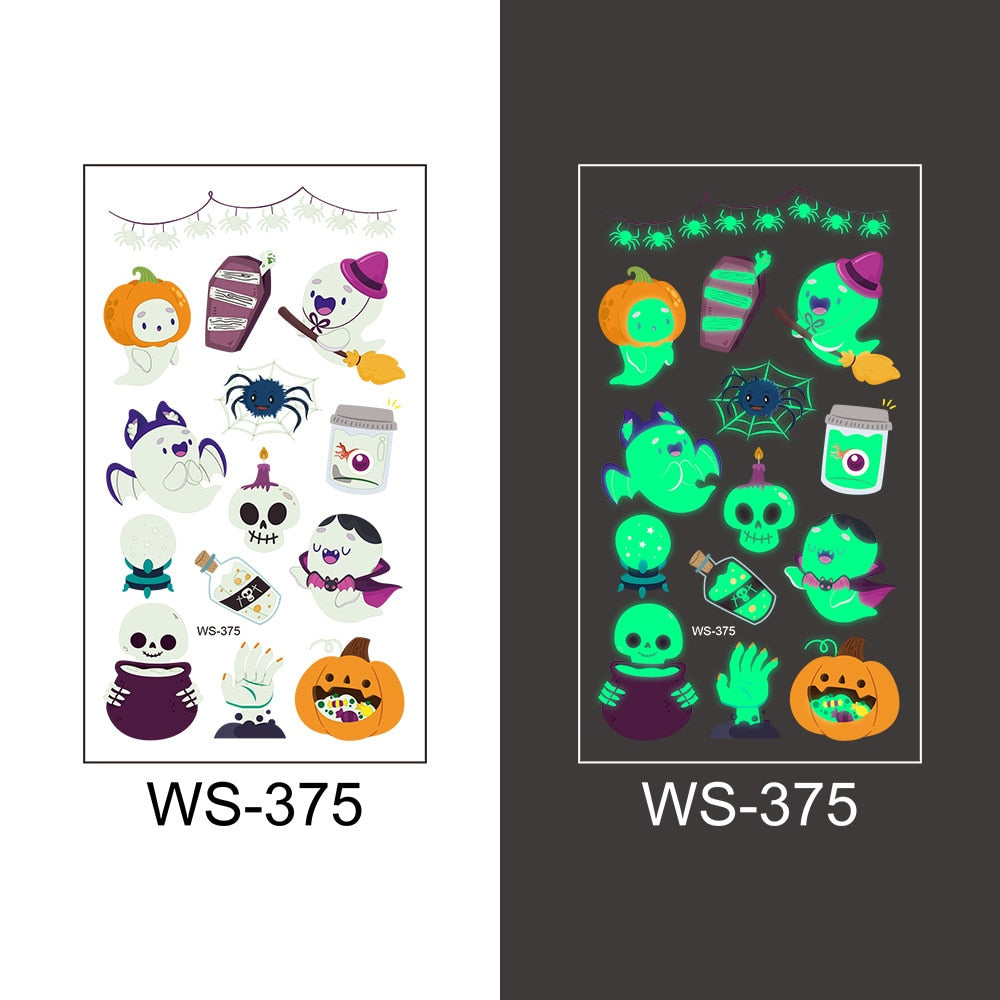 Tatouage lumineux enfant, fête et Halloween