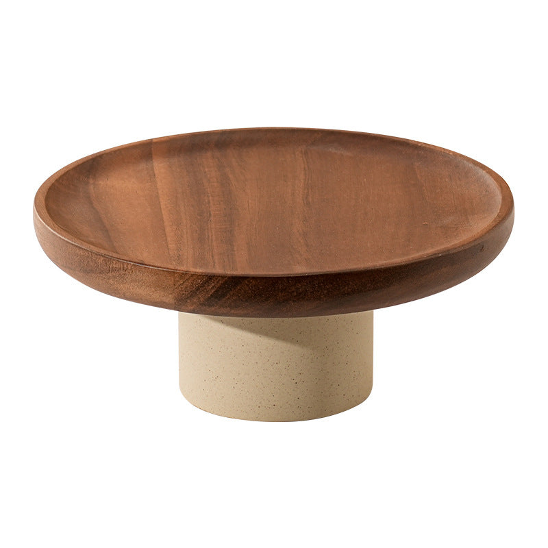 Plateau à gâteaux en bois d'acacia