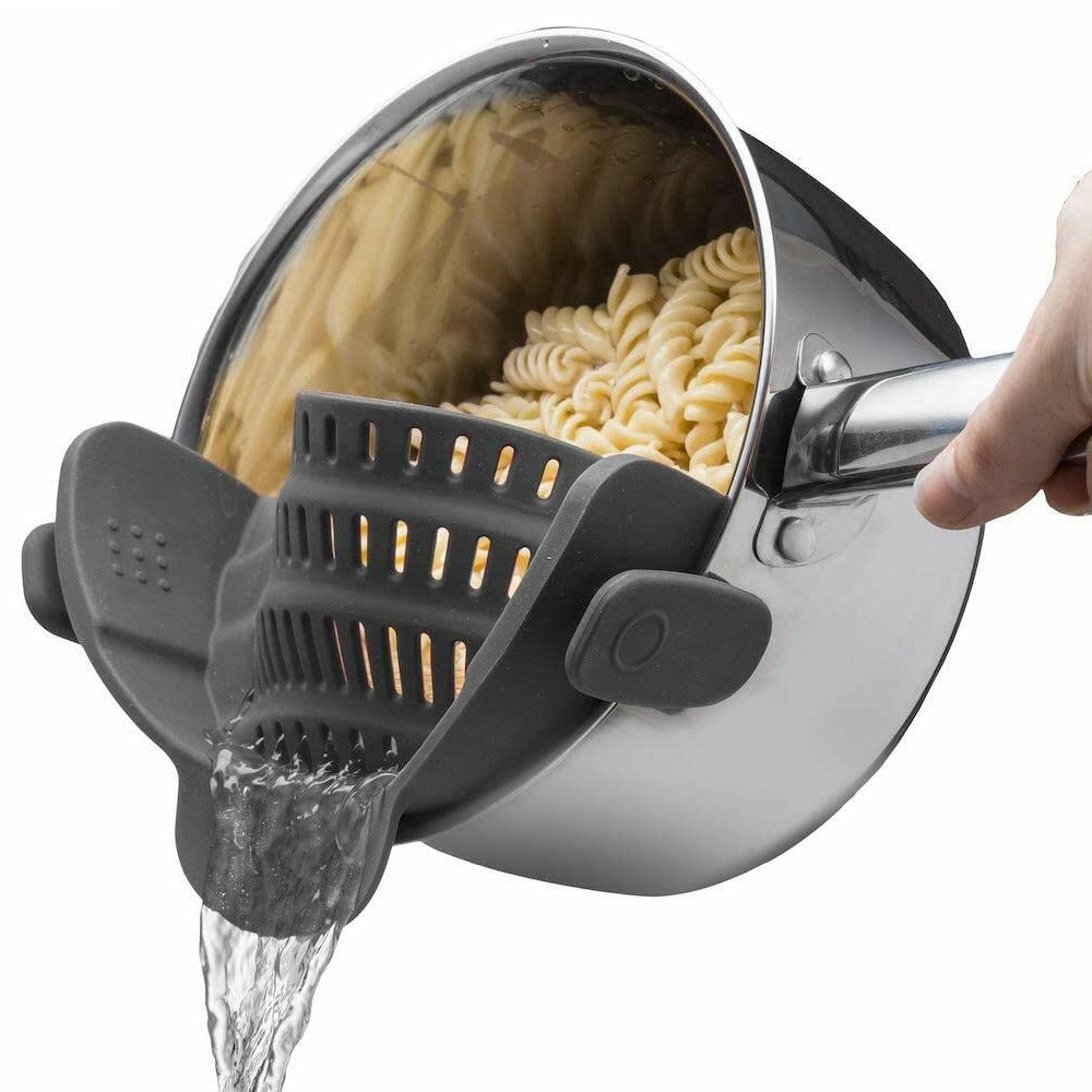 Filtre à pâtes en silicone, clip pour casserole