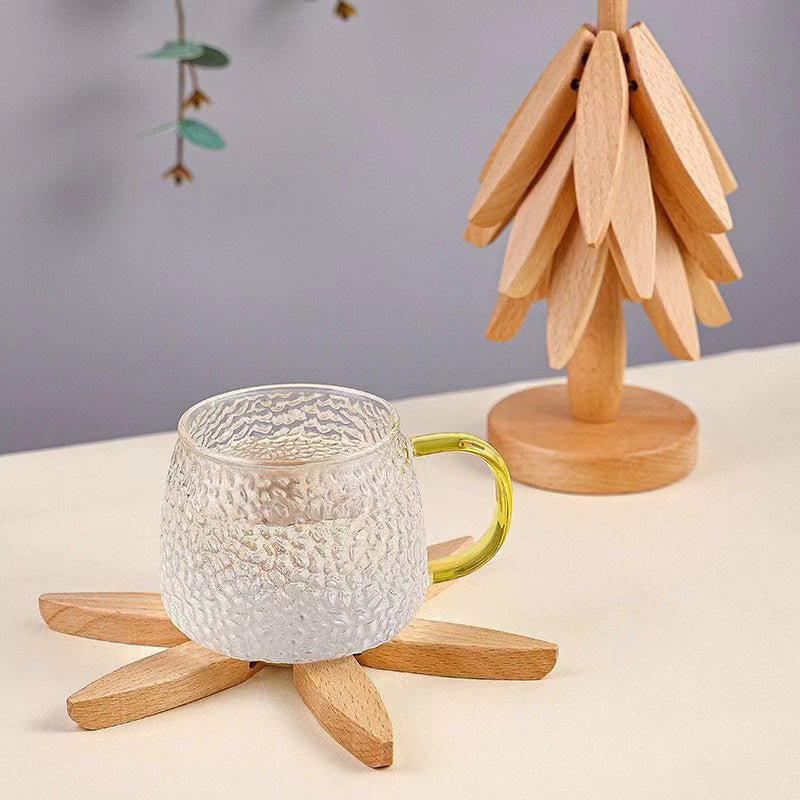 Set de dessous de plat en bois massif, noyer