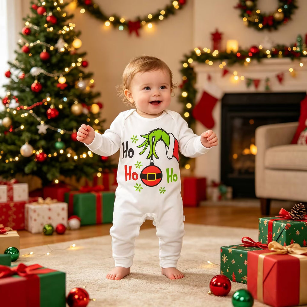 Body bébé motif Noël, coton manches longues