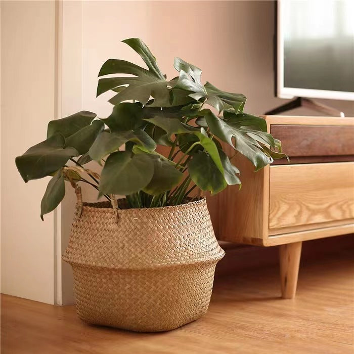 Panier en osier tressé, style scandinave