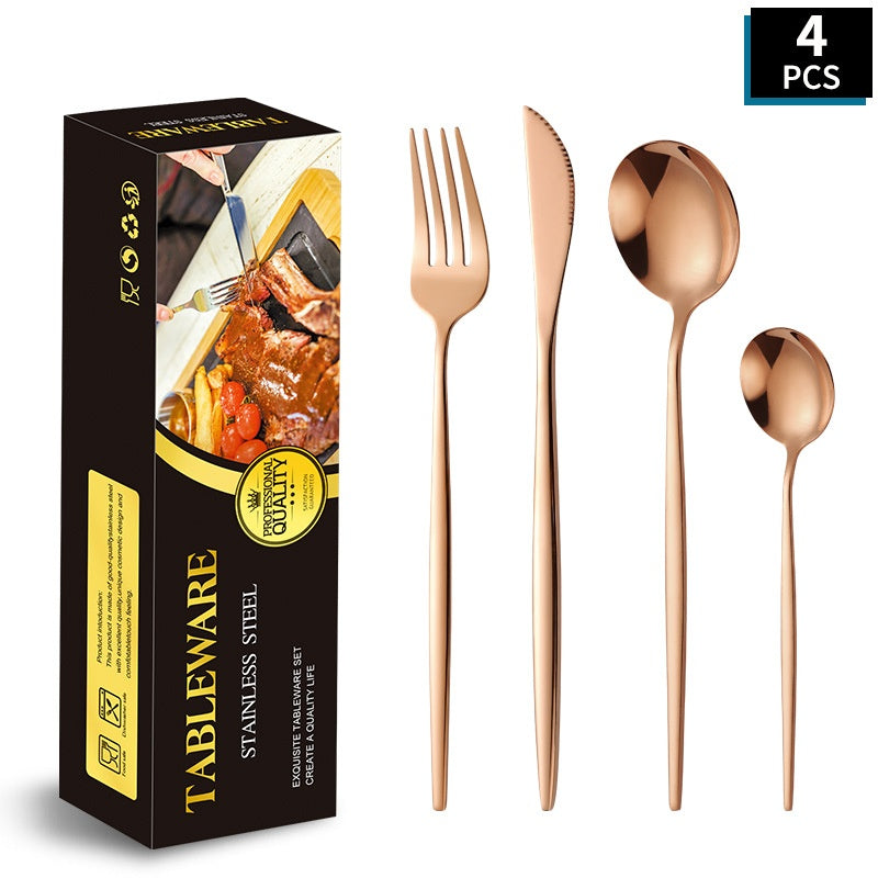 Set couverts inox doré, style portugais