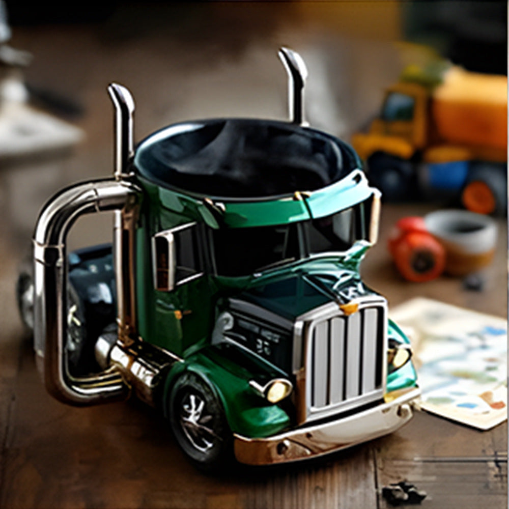 Mug motif camion semi-remorque, fait main