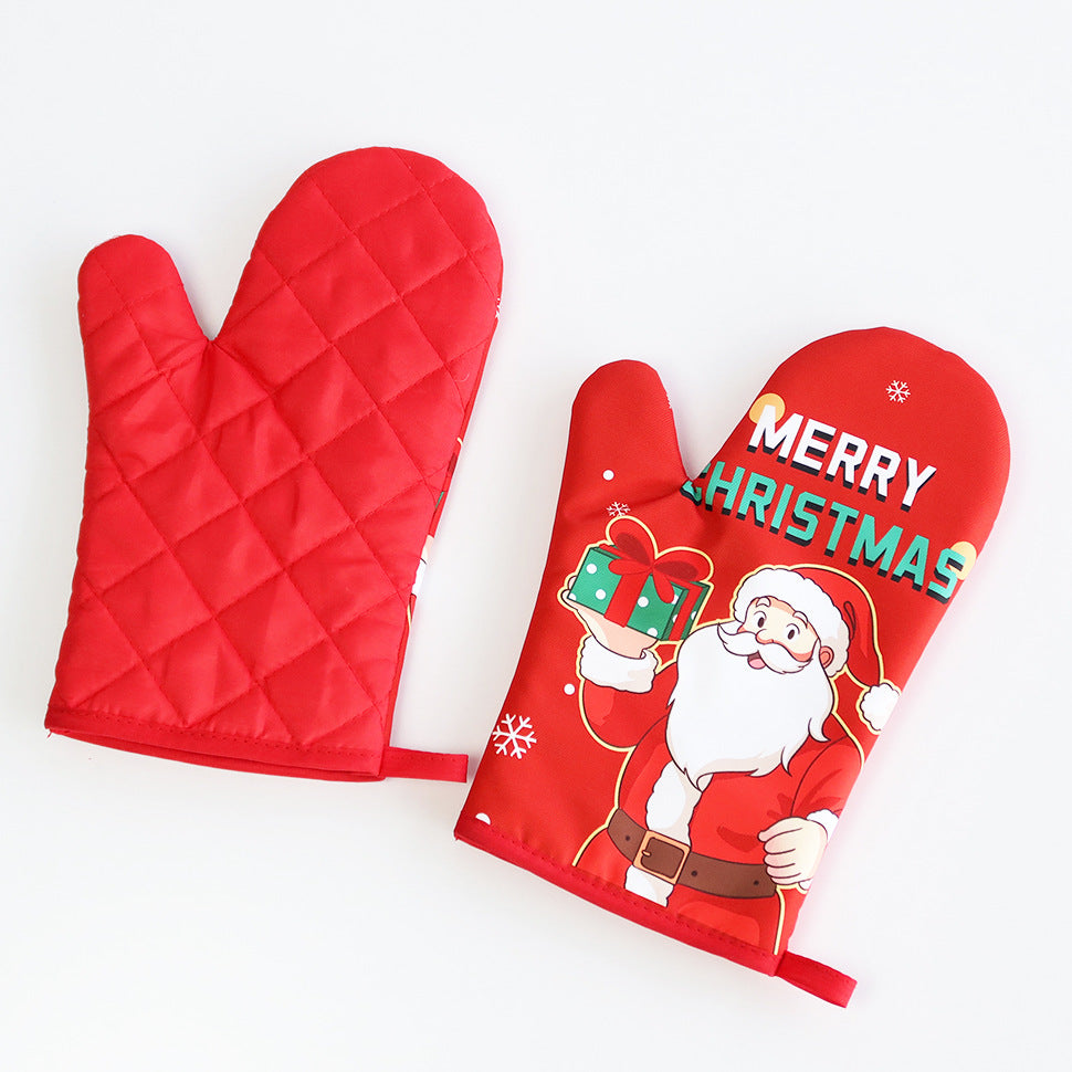 Gants de cuisine isolants, motif Noël