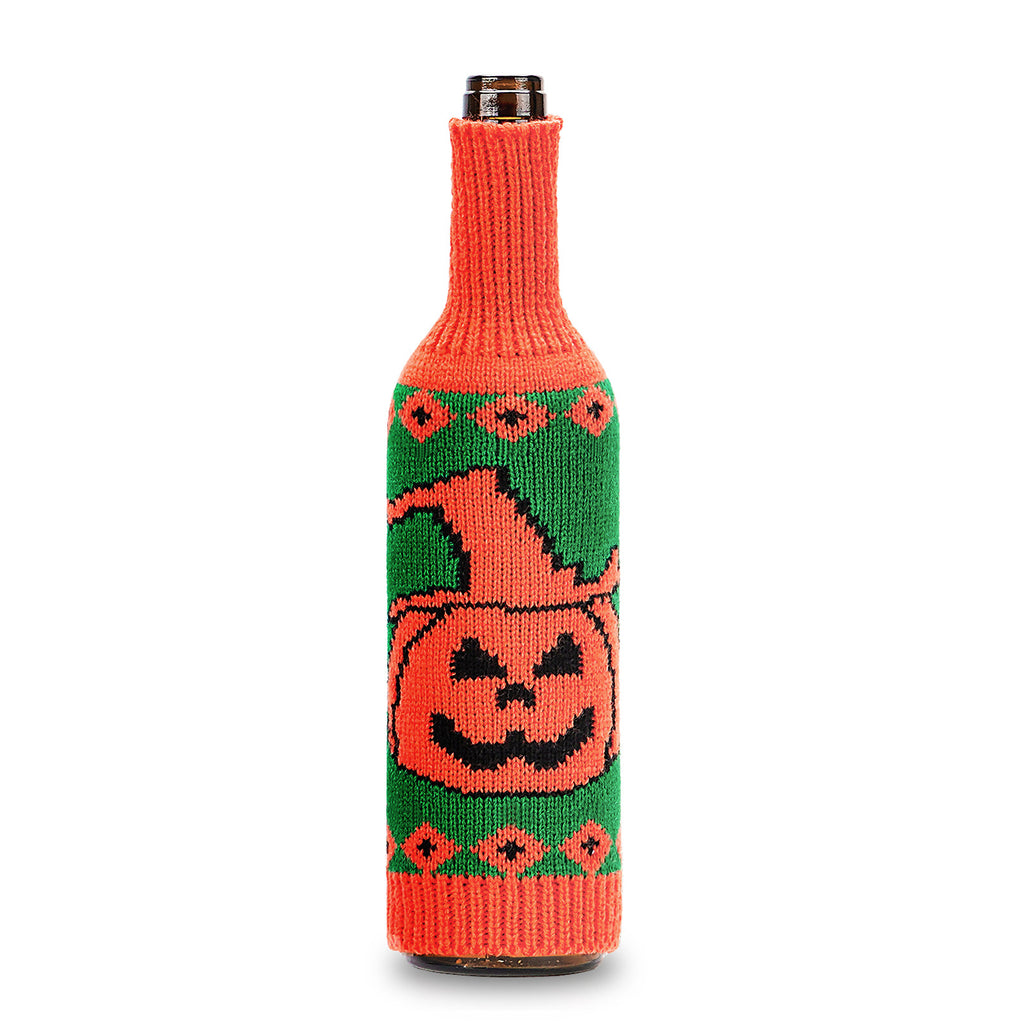 Housse bouteille crâne citrouille, Halloween