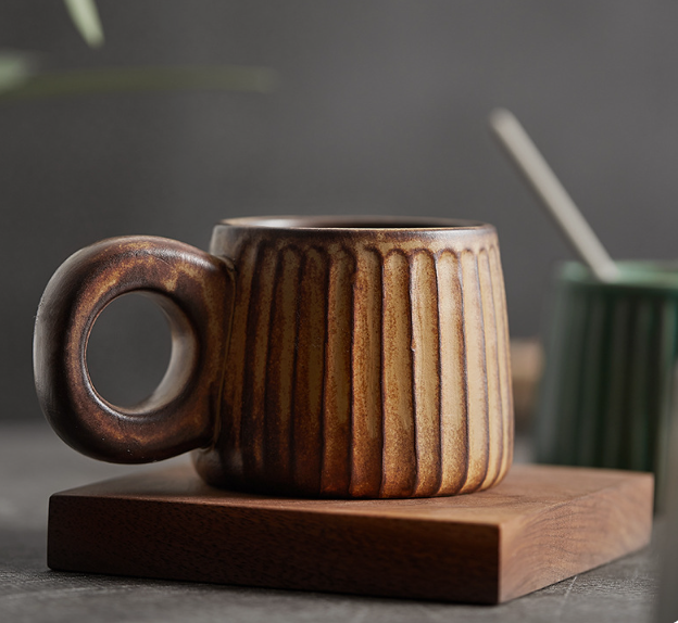 Set de dessous de plat en bois massif, noyer