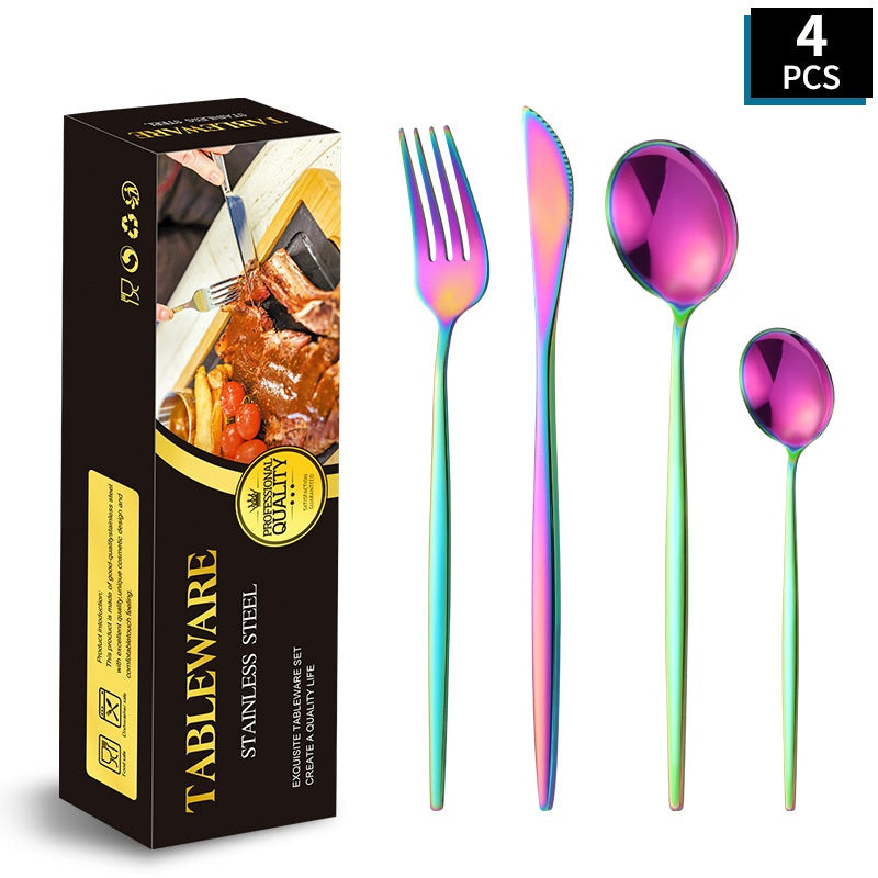 Set couverts inox doré, style portugais