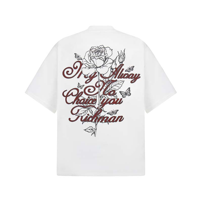 T-shirt imprimé fleurs, style rétro américain