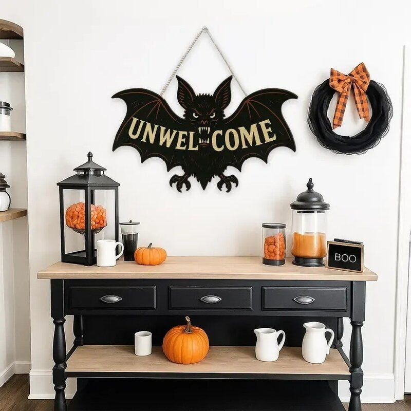 Ornement chauve-souris en bois, Halloween