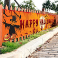 Banderole Happy Halloween, chauve-souris et citrouille
