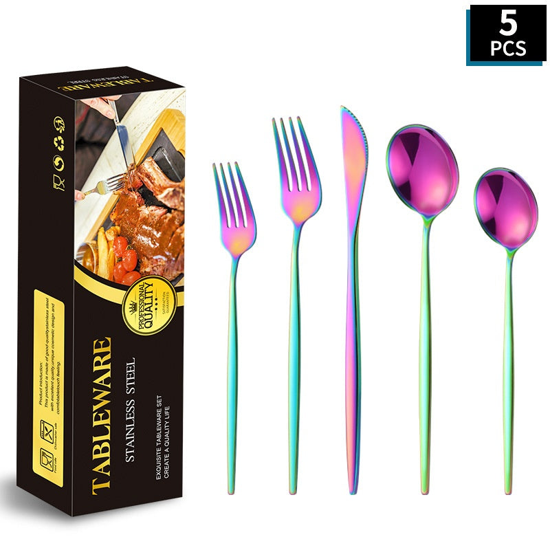 Set couverts inox doré, style portugais