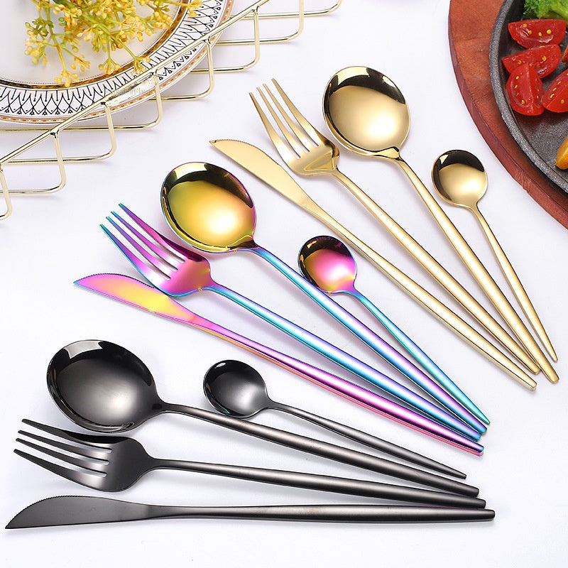 Set couverts inox doré, style portugais