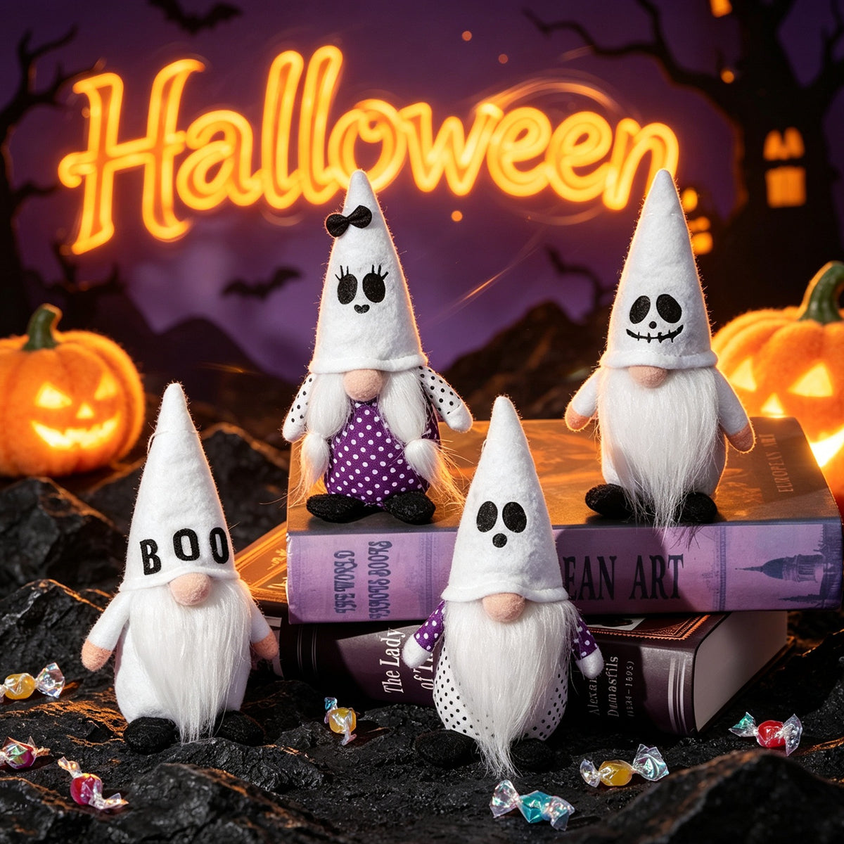 Gnome peluche chapeau sorcière, Halloween