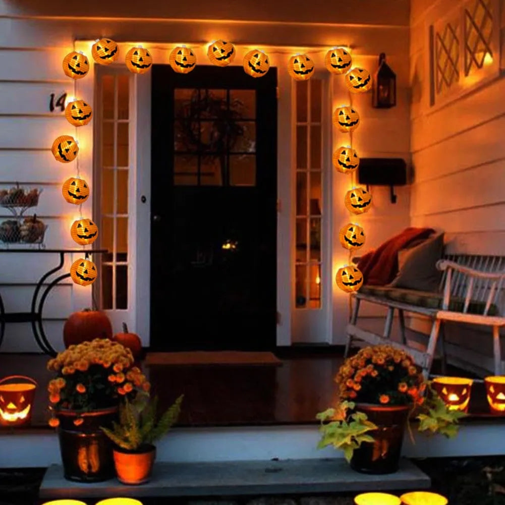 Guirlande lumineuse citrouilles 1,2m, Halloween