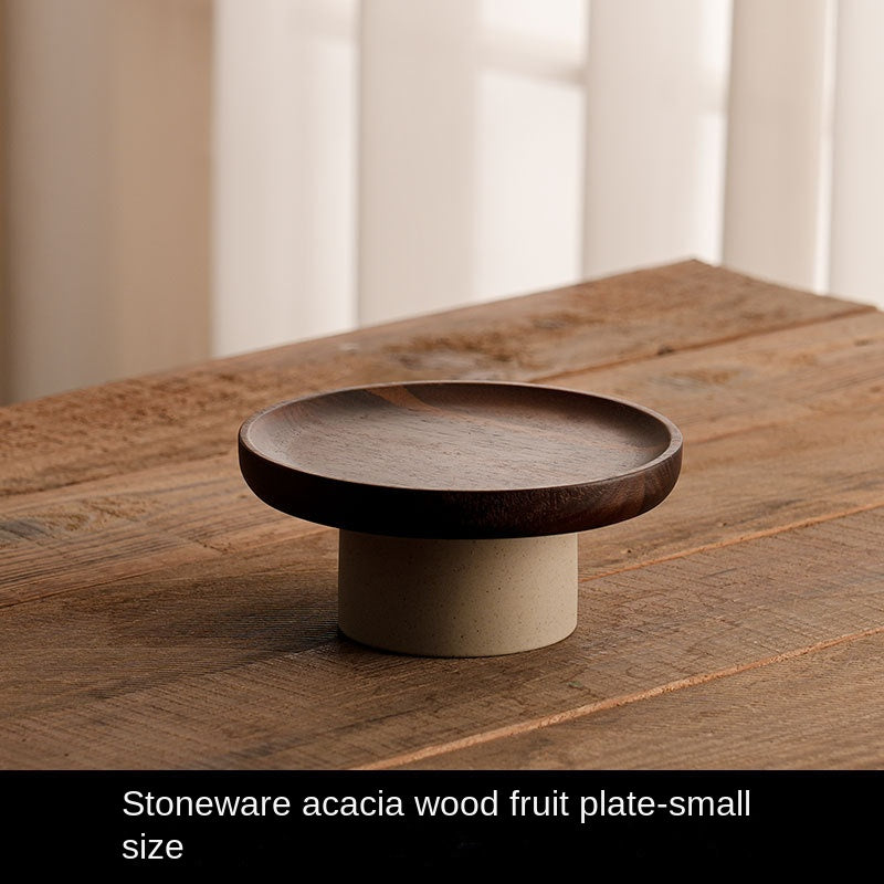 Plateau à gâteaux en bois d'acacia