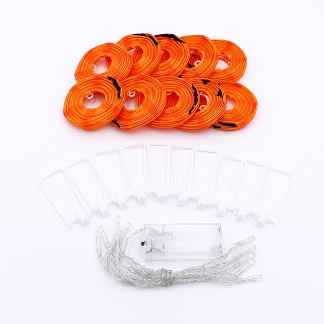 Guirlande lumineuse citrouilles 1,2m, Halloween