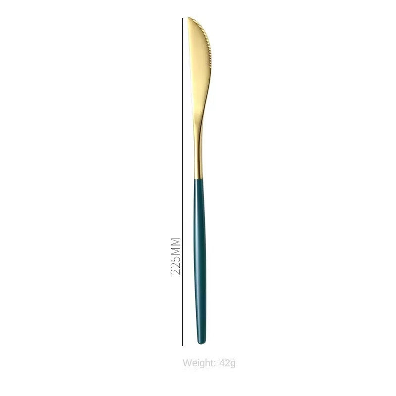 Set couverts inox doré 4 pièces, style portugais