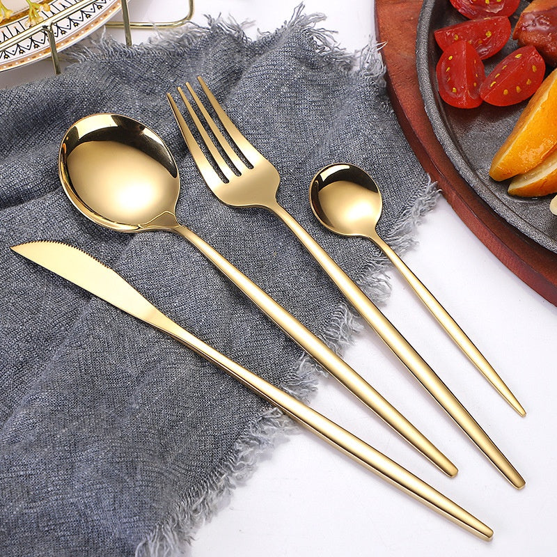 Set couverts inox doré, style portugais