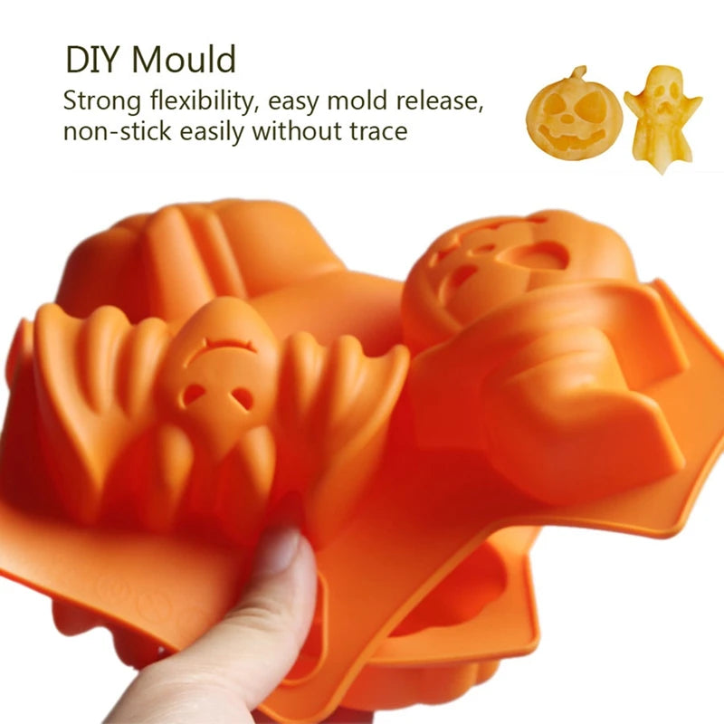 Moule silicone citrouille et fantôme, Halloween