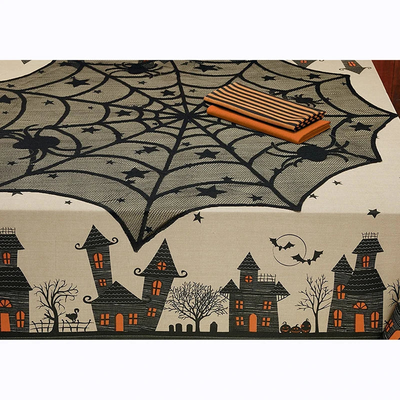 Nappe dentelle toile d'araignée, Halloween