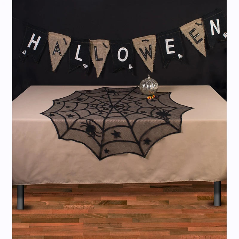 Nappe dentelle toile d'araignée, Halloween