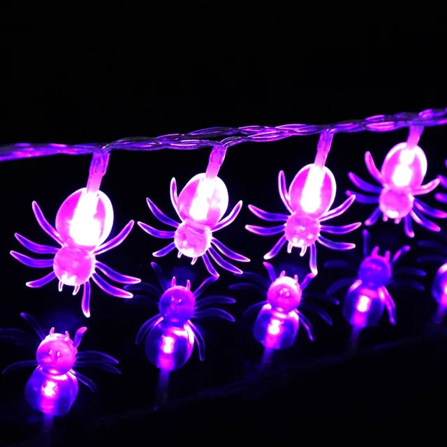 Guirlande lumineuse LED araignée, Halloween